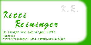 kitti reininger business card